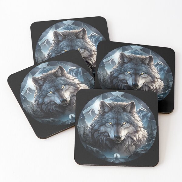 Item preview, Glacial Alpha Wolf - Sentinel of the Frozen Peaks designed and sold by Daagath.