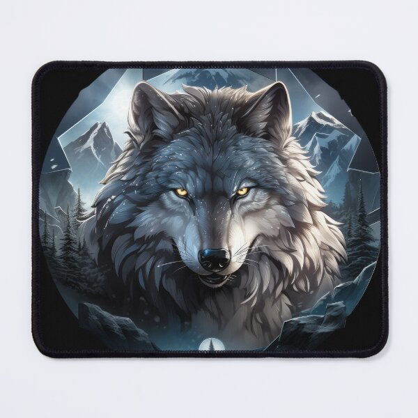 Item preview, Glacial Alpha Wolf - Sentinel of the Frozen Peaks designed and sold by Daagath.
