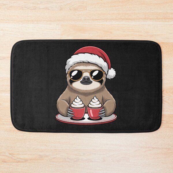 Item preview, Sloth Coffee Barista | Kawaii Christmas Sloth with Santa Hat & Holiday Coffee designed and sold by ColorSplash123.