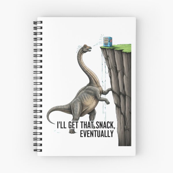 Item preview, "I'll Get That Snack, Eventually" Procrastinating Dinosaur – Gift for Relatable Humor Lovers designed and sold by Luminari Creations.