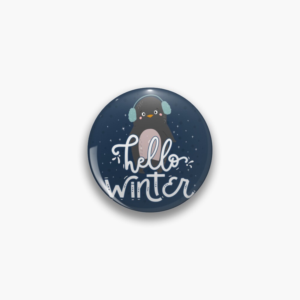 Hello Winter Pin - unicorn fantasy design by HackerLooks