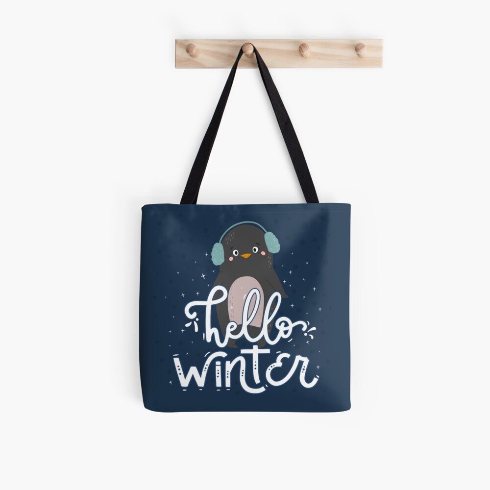 Hello Winter All Over Print Tote Bag - unicorn fantasy design by HackerLooks