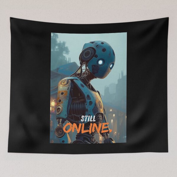 Item preview, Still Online – Cyberpunk Futuristic Robot Art designed and sold by Neon Horizons.