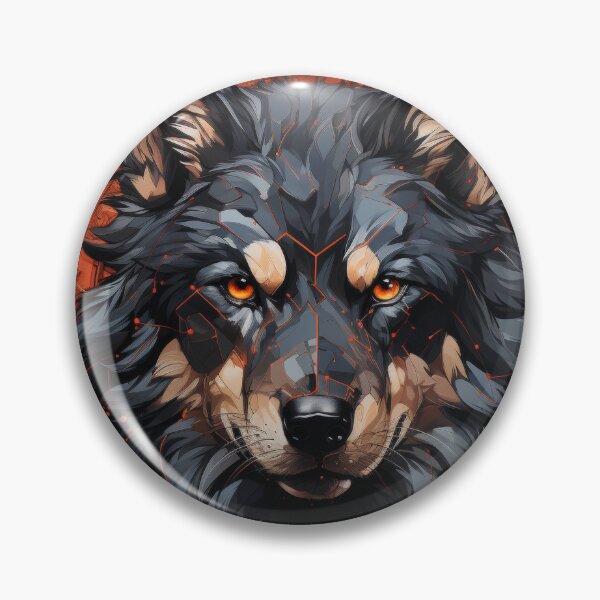 Item preview, Cyber Alpha Wolf – Ember Circuit Sentinel designed and sold by Daagath.