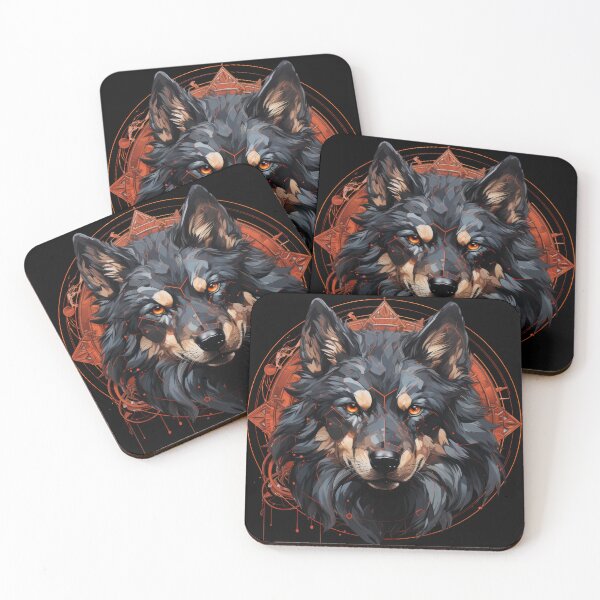 Item preview, Cyber Alpha Wolf – Ember Circuit Sentinel designed and sold by Daagath.
