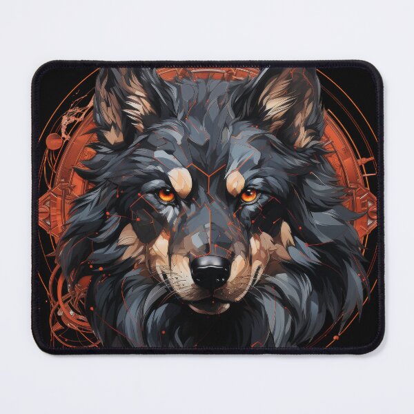 Item preview, Cyber Alpha Wolf – Ember Circuit Sentinel designed and sold by Daagath.