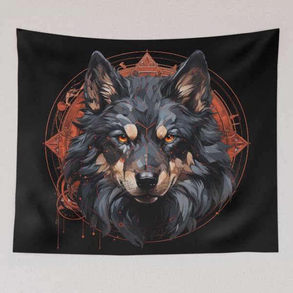 Item preview, Cyber Alpha Wolf – Ember Circuit Sentinel designed and sold by Daagath.