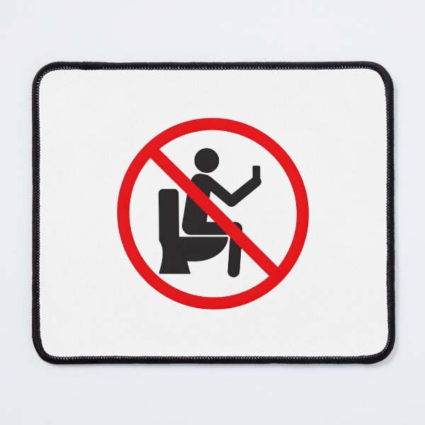 Item preview, No Selfies on the Toilet – Funny Prohibition Sign with Human Silhouette and WC Symbol designed and sold by PixelVibe782.
