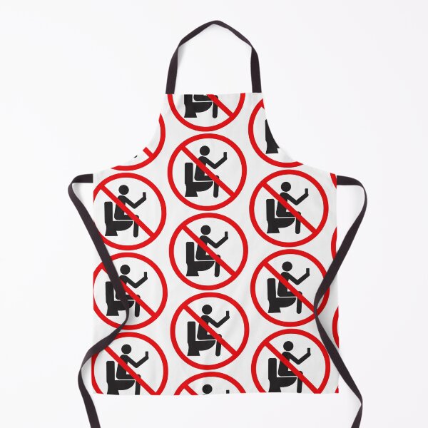 Item preview, No Selfies on the Toilet – Funny Prohibition Sign with Human Silhouette and WC Symbol designed and sold by PixelVibe782.
