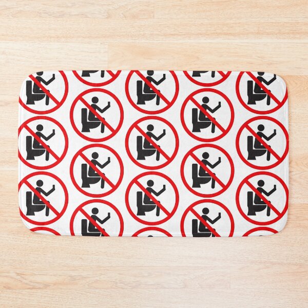 Item preview, No Selfies on the Toilet – Funny Prohibition Sign with Human Silhouette and WC Symbol designed and sold by PixelVibe782.