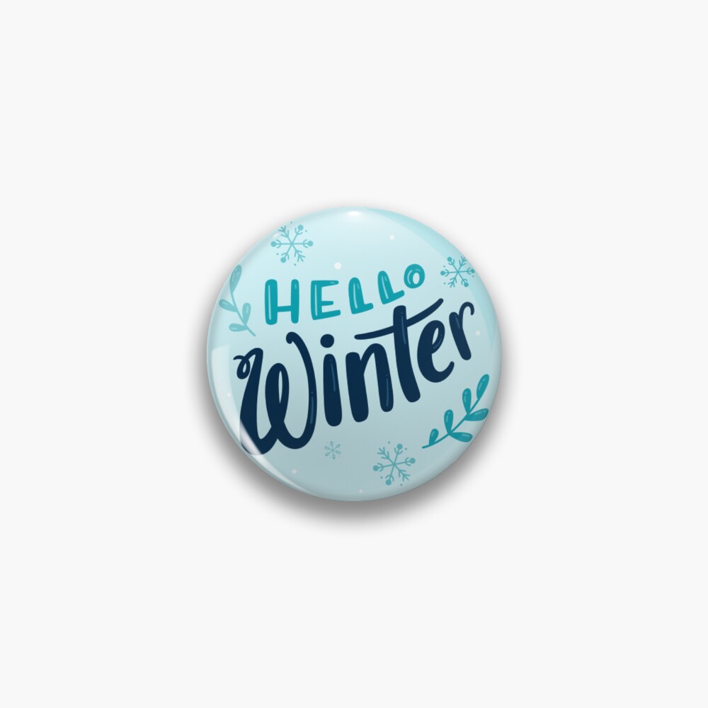 Hello Winter (Art Print) Pin - unicorn fantasy design by HackerLooks