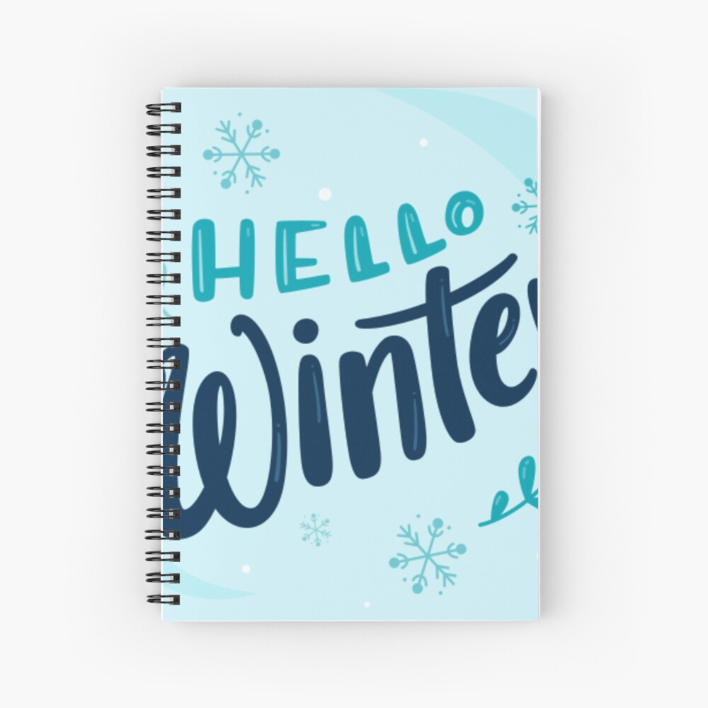Hello Winter (Art Print) Spiral Notebook - unicorn fantasy design by HackerLooks