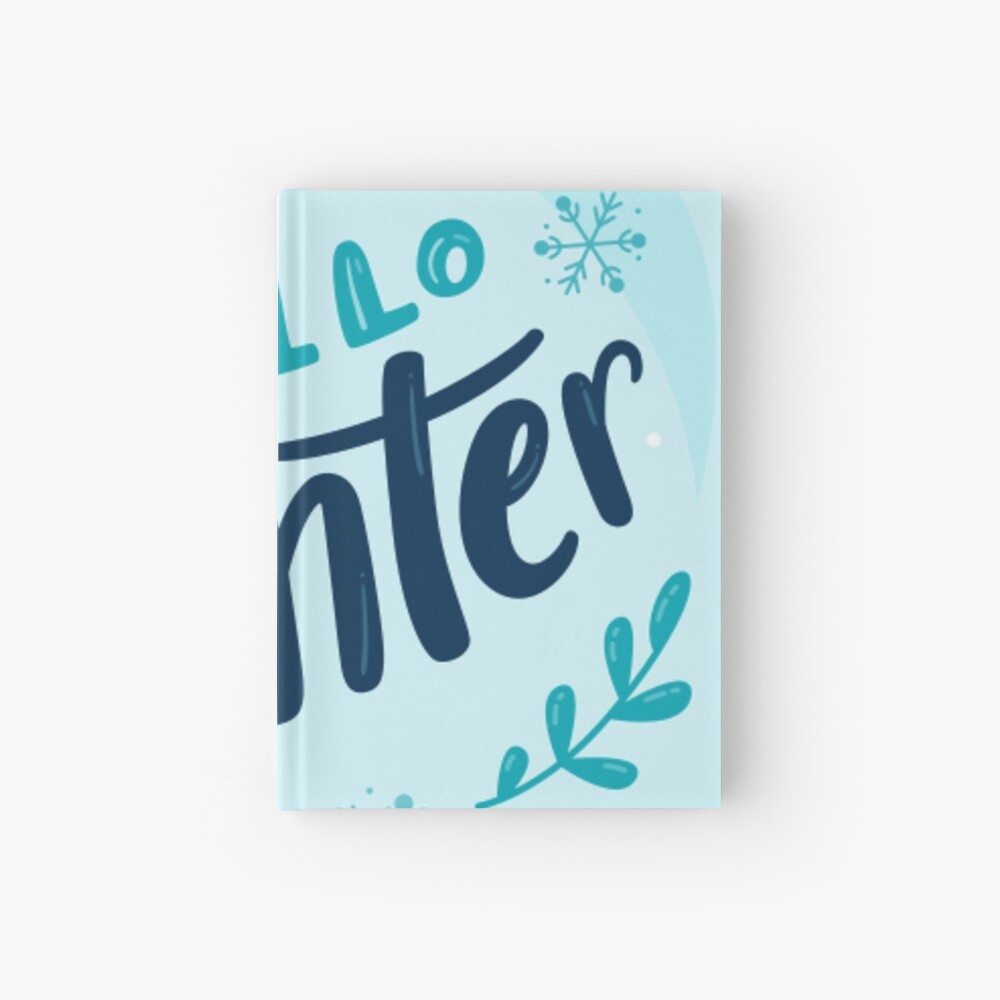 Hello Winter (Art Print) Hardcover Journal - unicorn fantasy design by HackerLooks