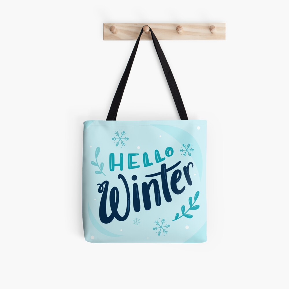 Hello Winter (Art Print) All Over Print Tote Bag - unicorn fantasy design by HackerLooks
