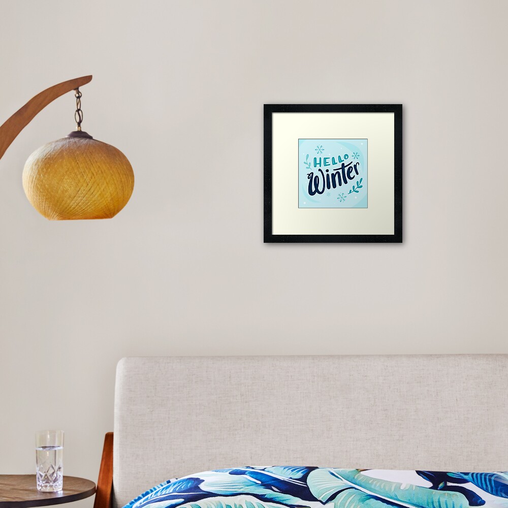 Hello Winter (Art Print) Framed Art Print - unicorn fantasy design by HackerLooks