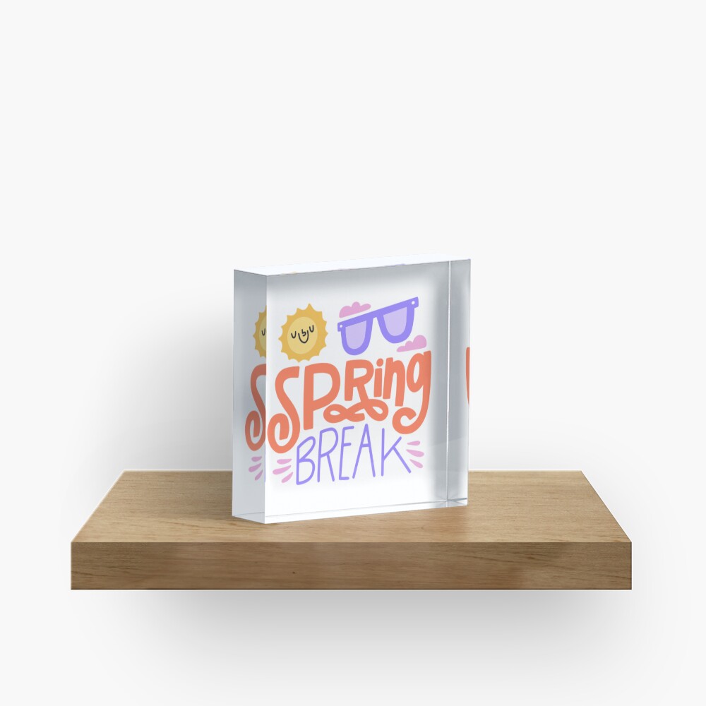 Spring Break Acrylic Block - cute pet design by HackerLooks