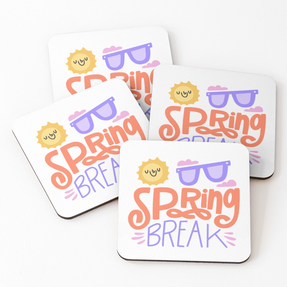 Spring Break Coasters (Set of 4) - cute pet design by HackerLooks