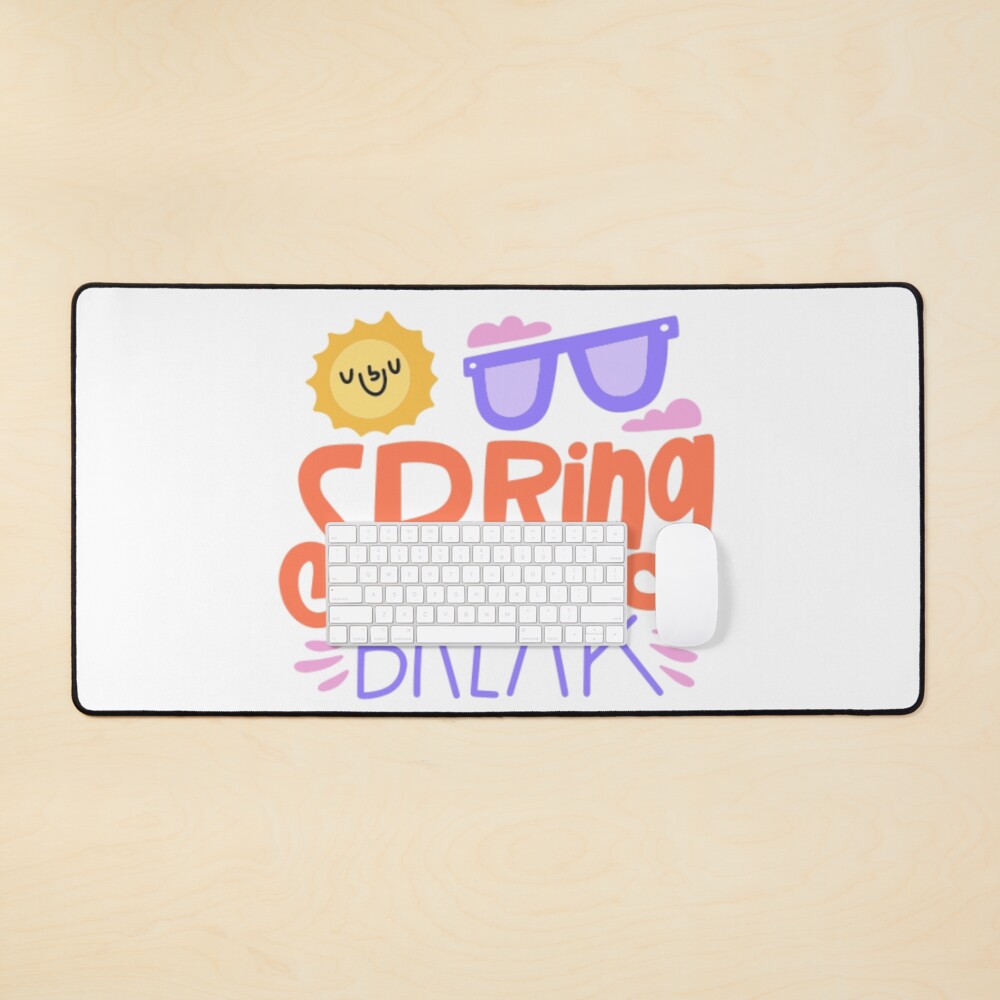 Spring Break Desk Mat - cute pet design by HackerLooks