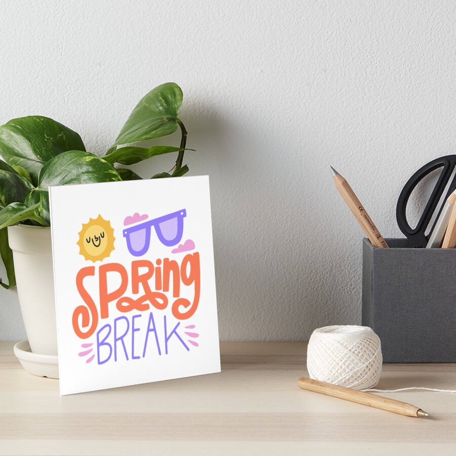 Spring Break Art Board Print - cute pet design by HackerLooks