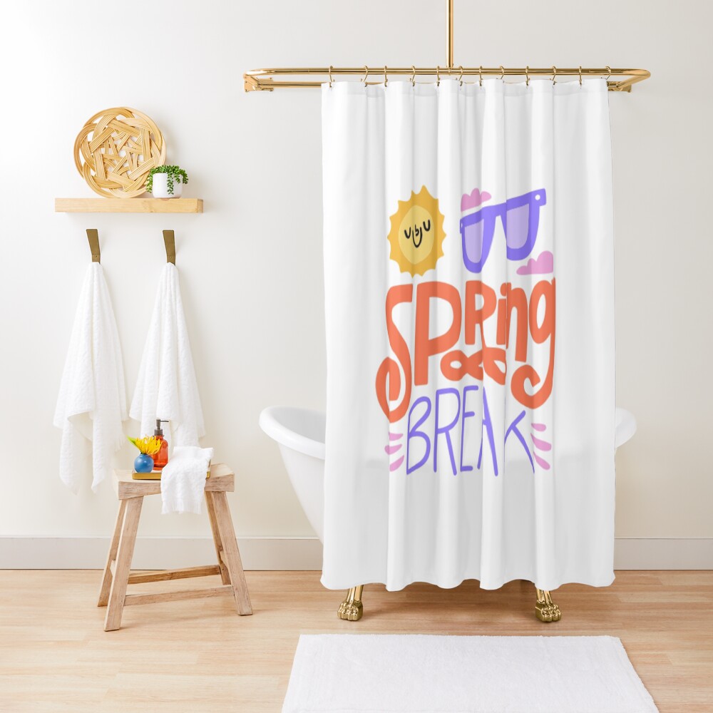 Spring Break Shower Curtain - cute pet design by HackerLooks