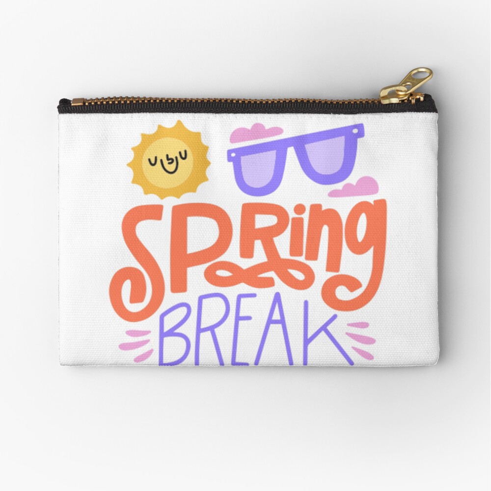Spring Break Zipper Pouch - cute pet design by HackerLooks