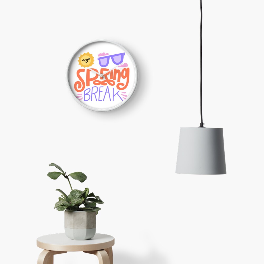 Spring Break Clock - cute pet design by HackerLooks