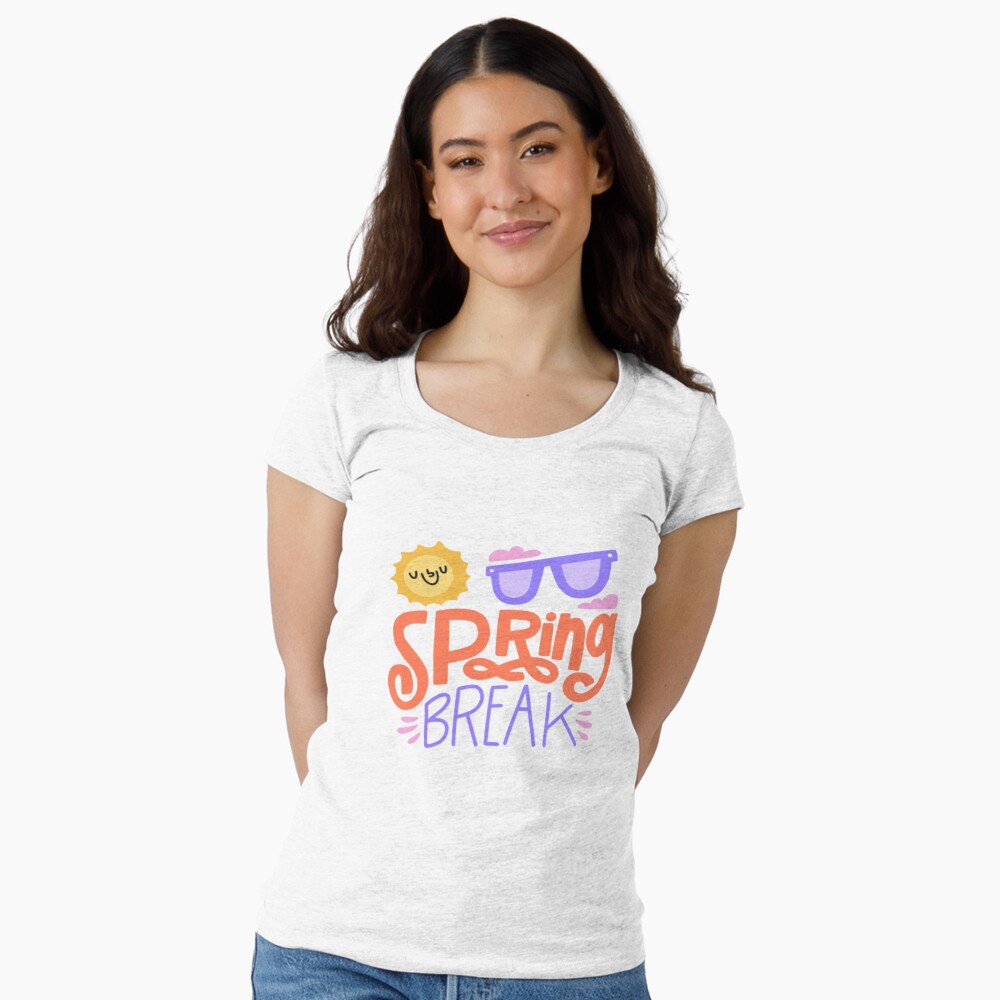 Spring Break Fitted Scoop T-Shirt - cute pet design by HackerLooks