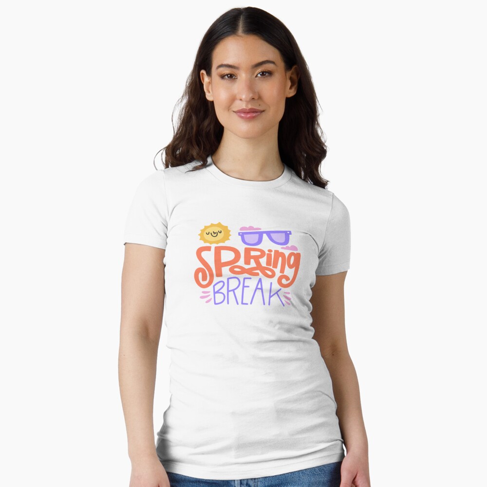 Spring Break Fitted T-Shirt - cute pet design by HackerLooks