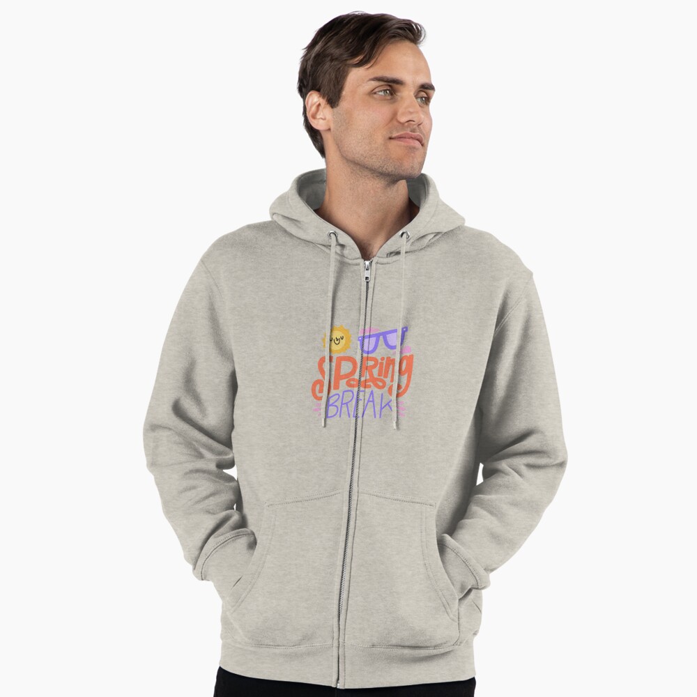 Spring Break Zipped Hoodie - cute pet design by HackerLooks