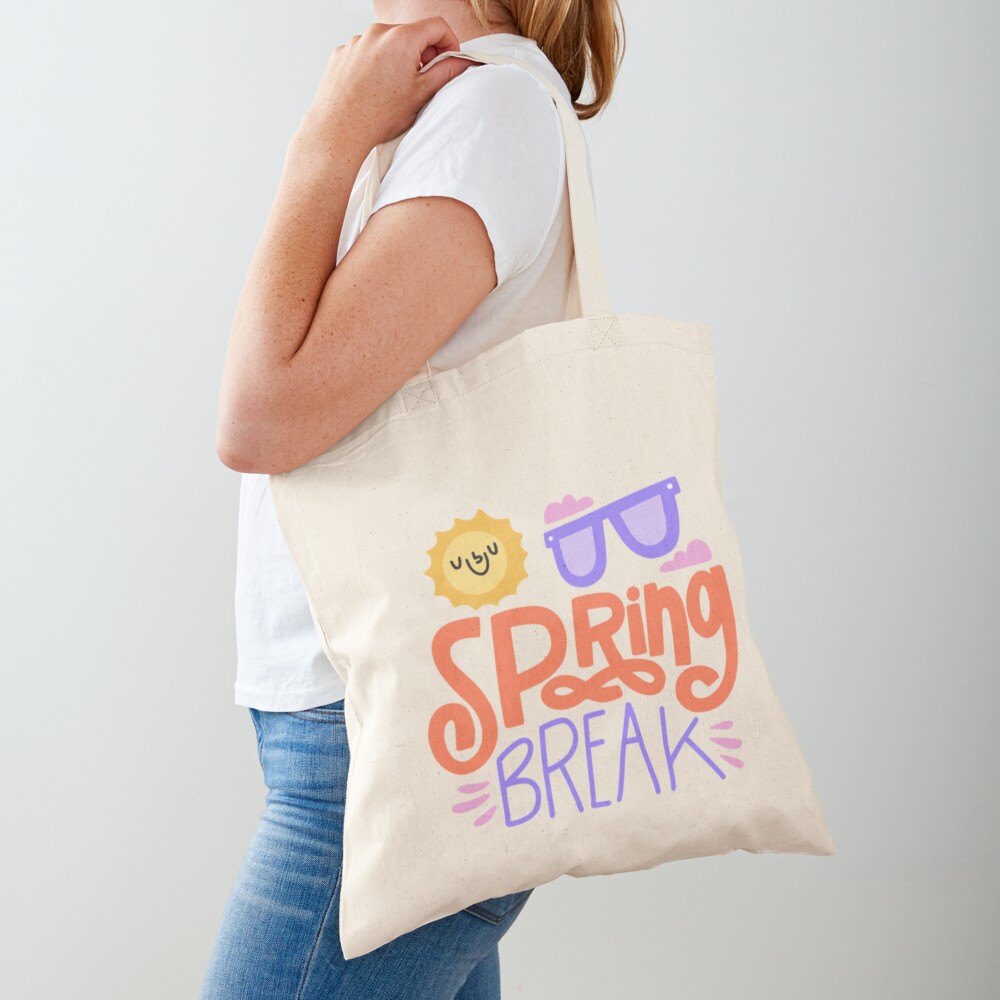 Spring Break Cotton Tote Bag - cute pet design by HackerLooks