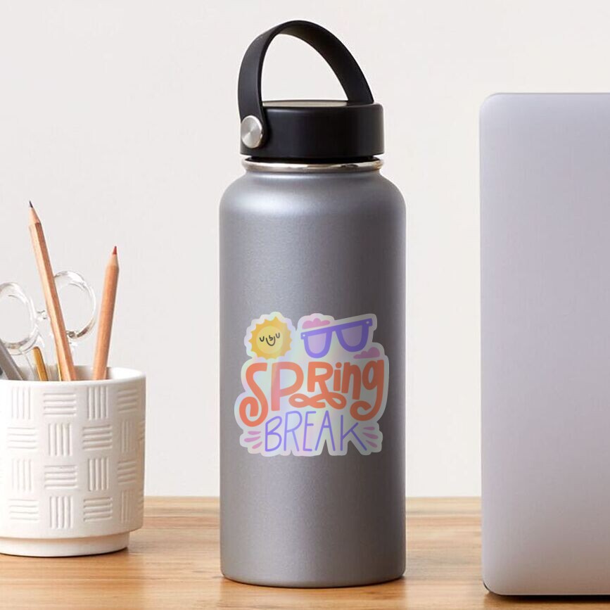 Spring Break Holographic Sticker - cute pet design by HackerLooks