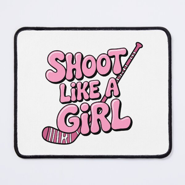 Item preview, Shoot Like A Girl! Pink Hockey Girl designed and sold by PMCreative.