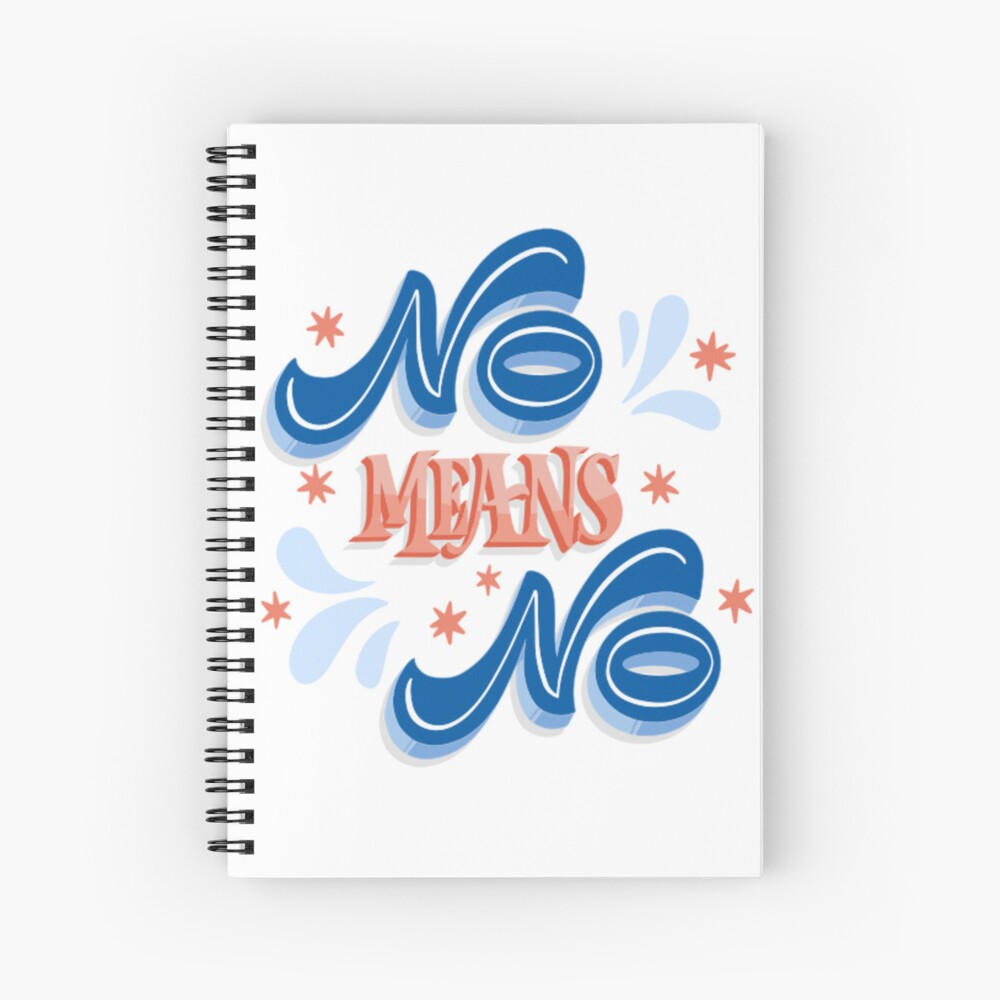 No Means No Spiral Notebook - programmer humor design by HackerLooks