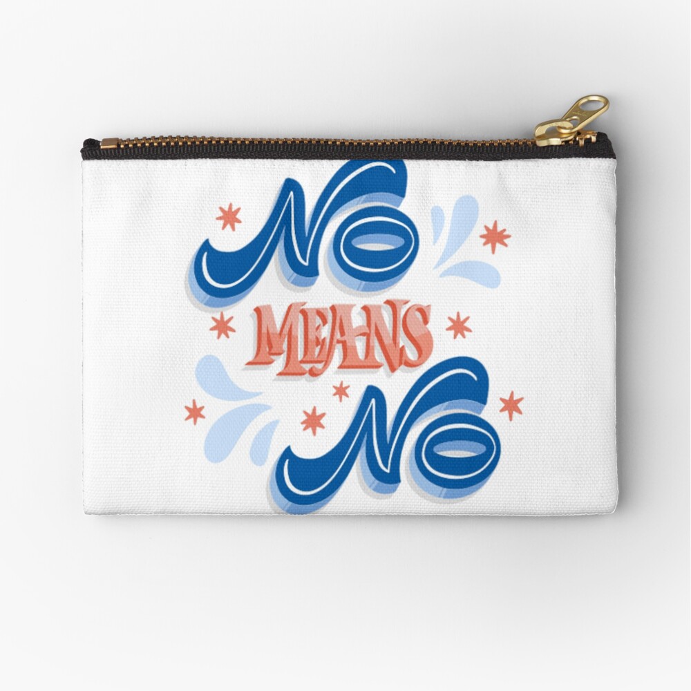 No Means No Zipper Pouch - programmer humor design by HackerLooks