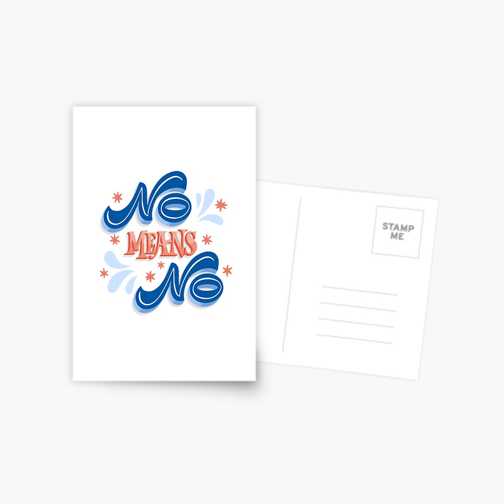 No Means No Postcard - programmer humor design by HackerLooks