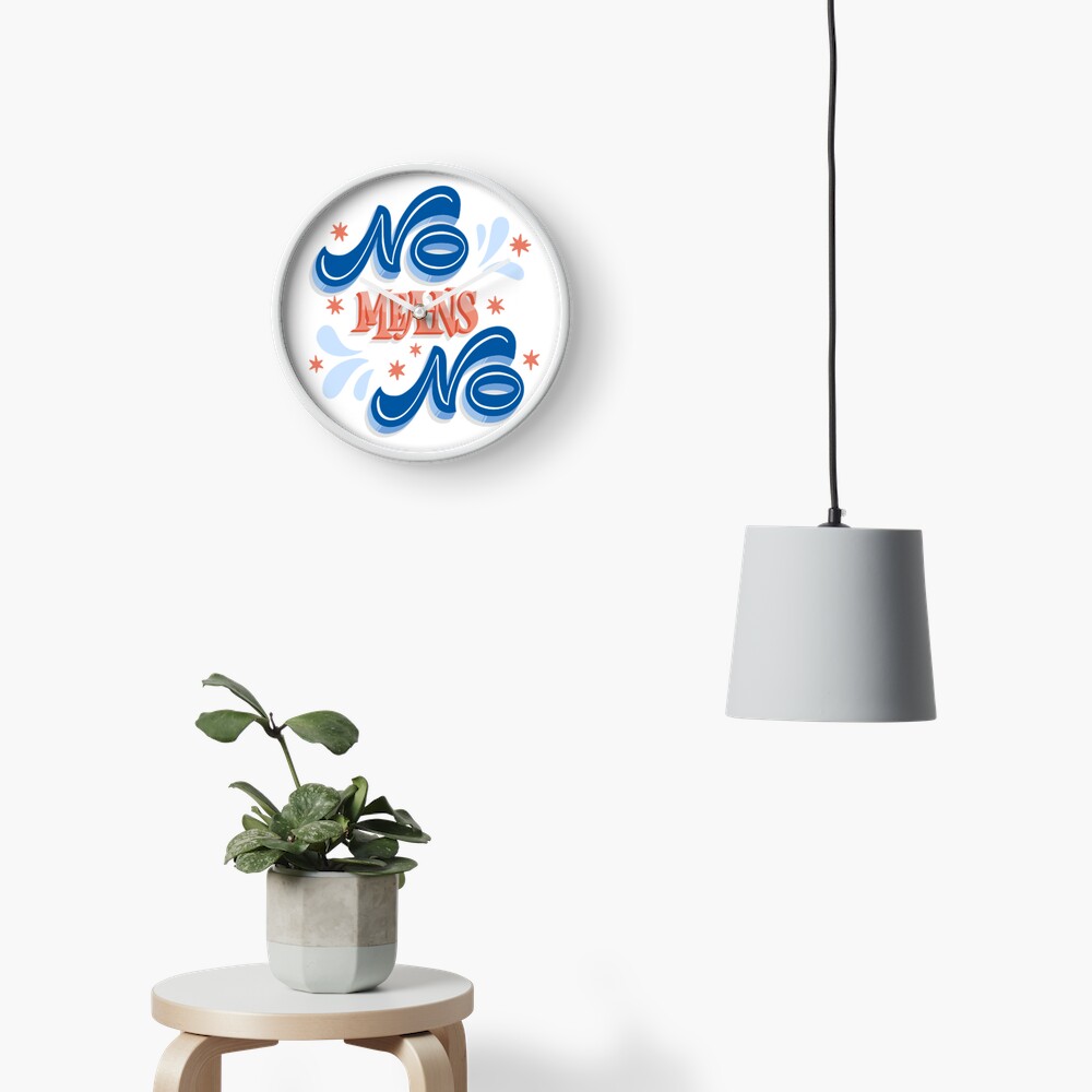 No Means No Clock - programmer humor design by HackerLooks