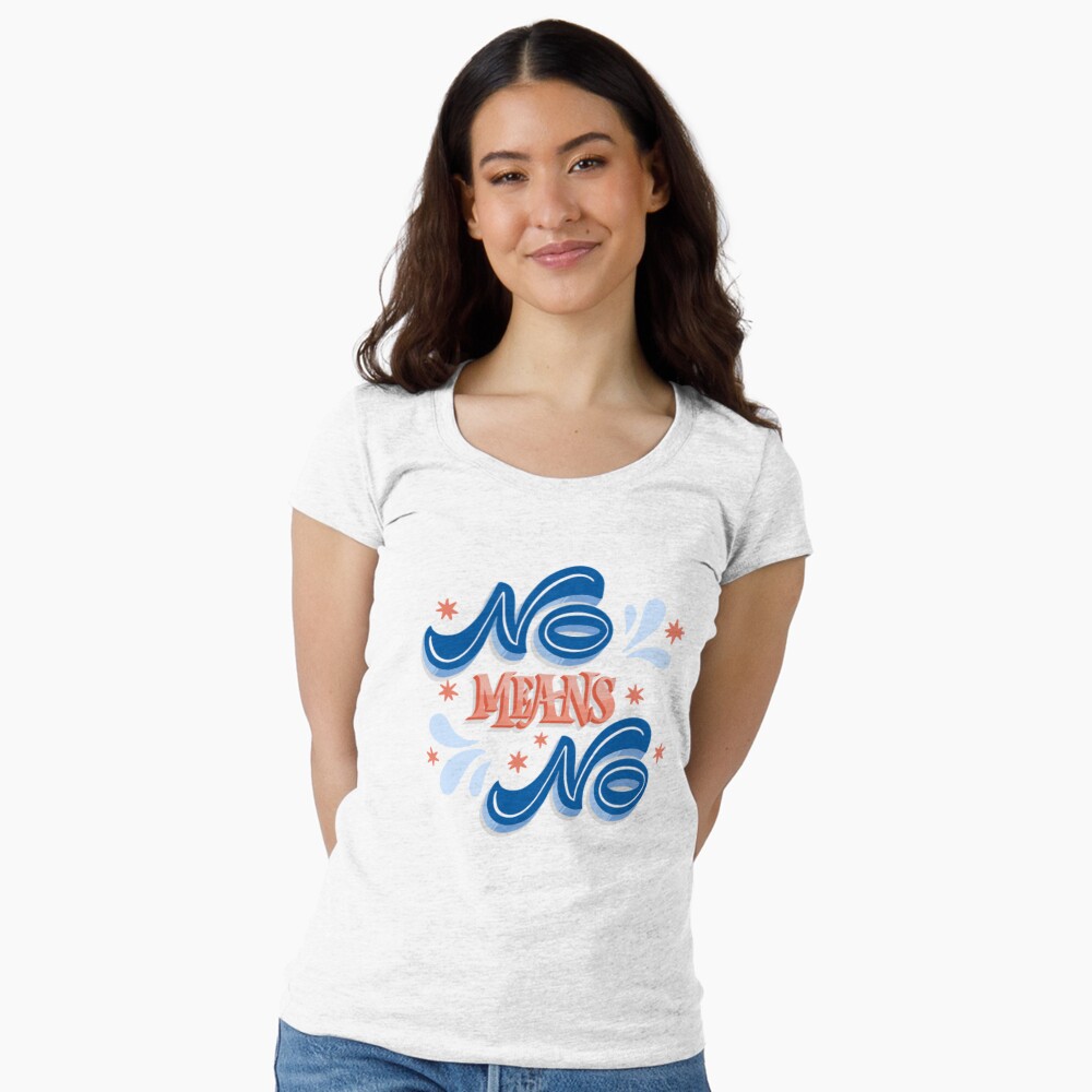 No Means No Fitted Scoop T-Shirt - programmer humor design by HackerLooks