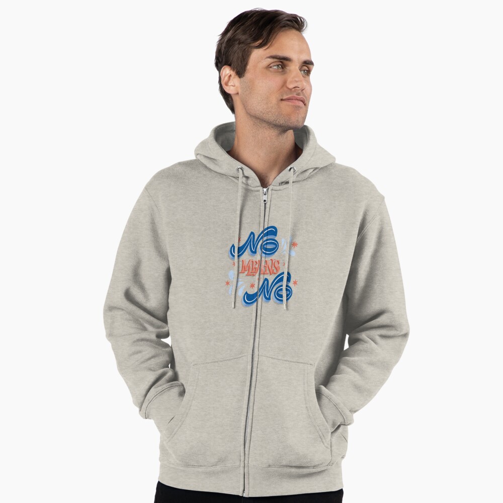 No Means No Zipped Hoodie - programmer humor design by HackerLooks