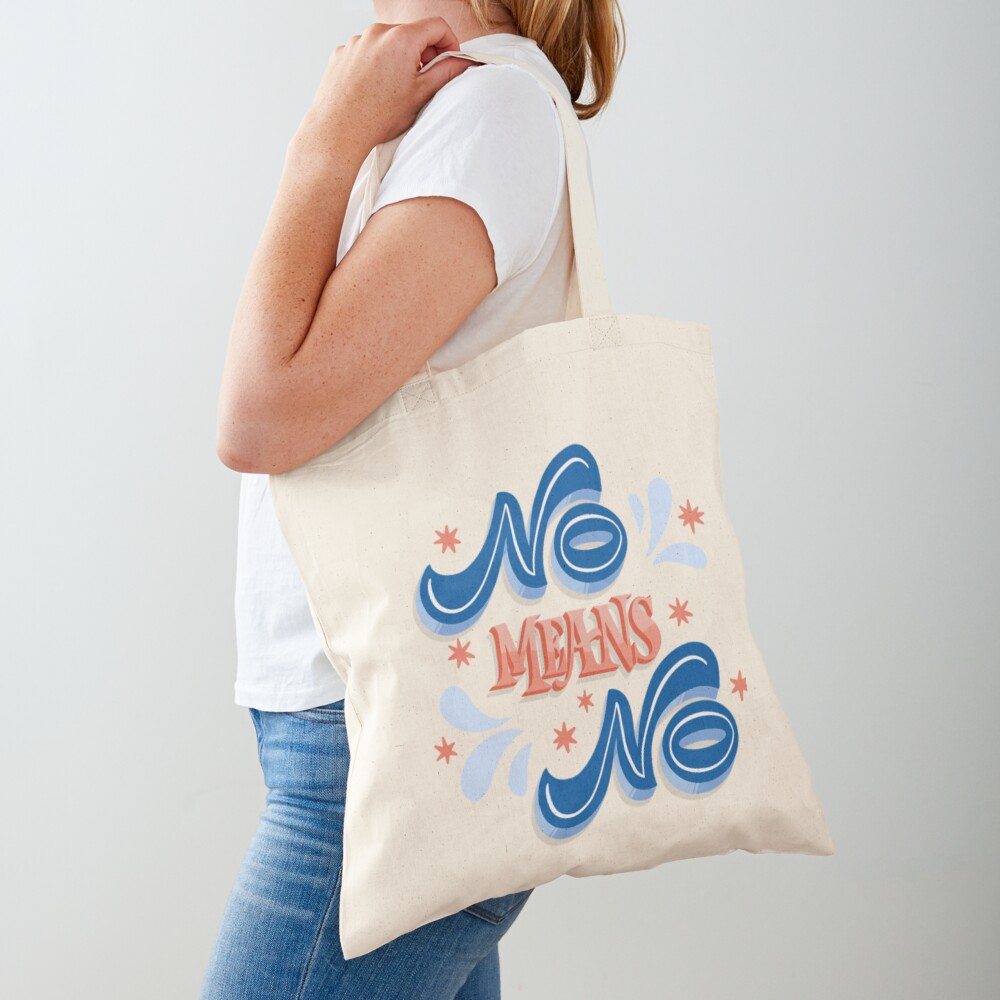 No Means No Cotton Tote Bag - programmer humor design by HackerLooks