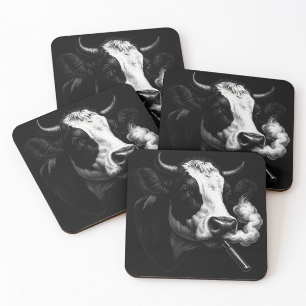 Item preview, Vape Cow – Black and White Vape Art Illustration designed and sold by House of Taste Vape Designs.
