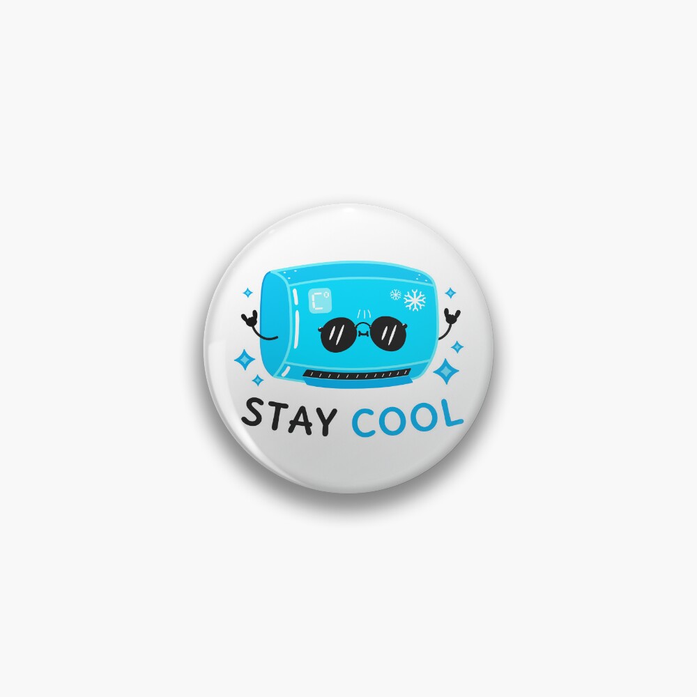 Stay Cool Pin - cute pet design by HackerLooks