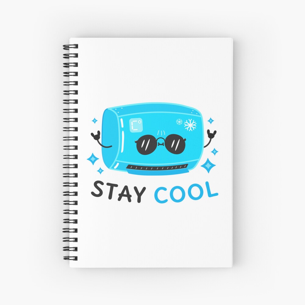 Stay Cool Spiral Notebook - cute pet design by HackerLooks