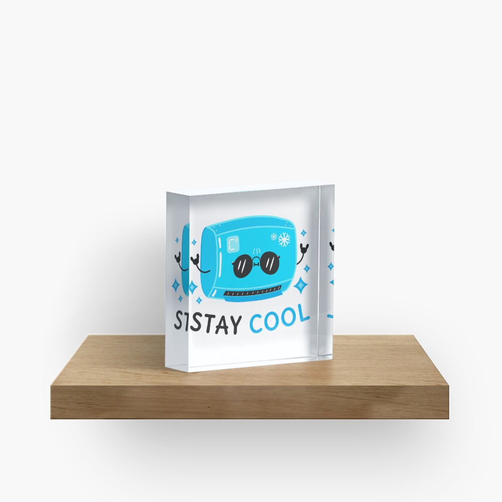 Stay Cool Acrylic Block - cute pet design by HackerLooks