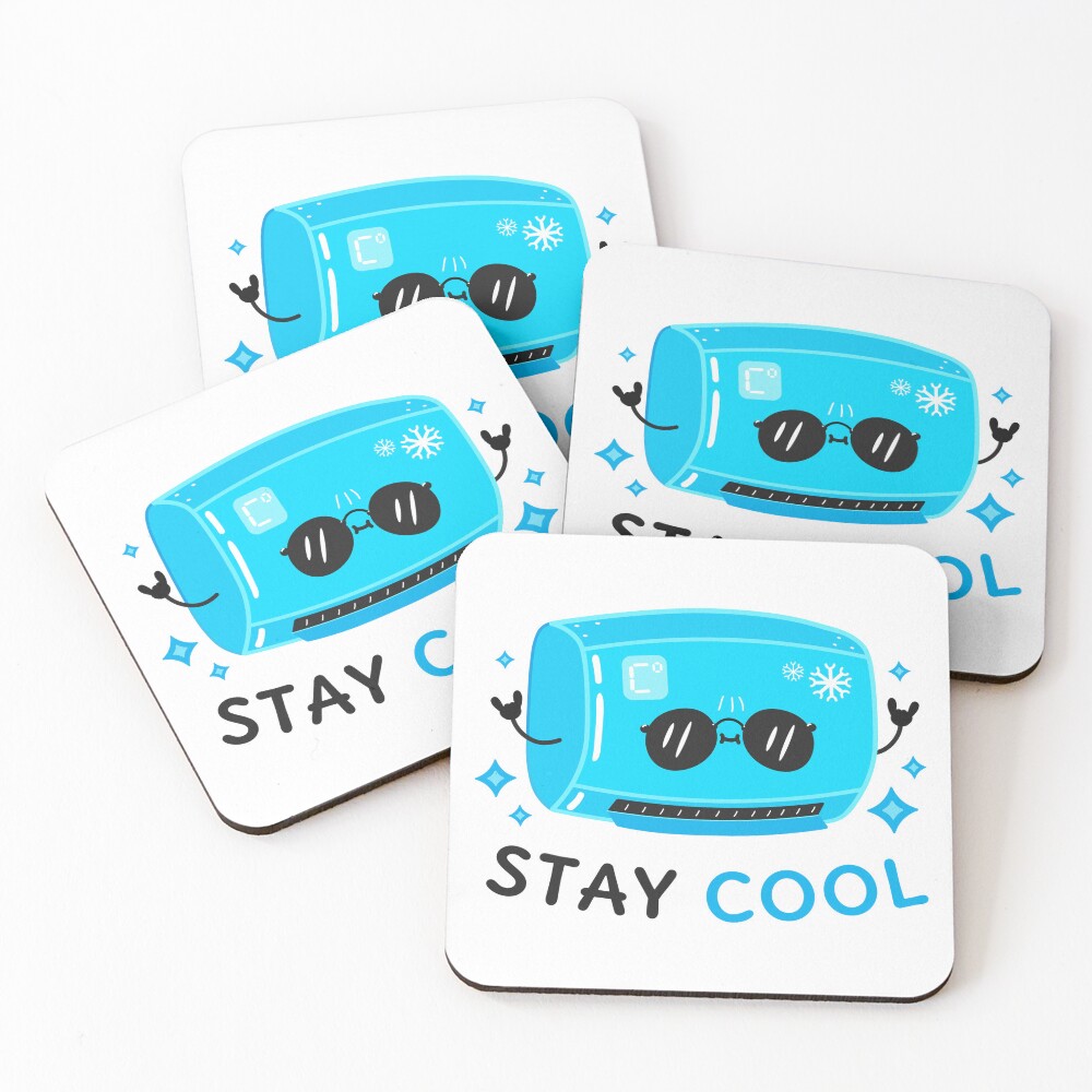 Stay Cool Coasters (Set of 4) - cute pet design by HackerLooks