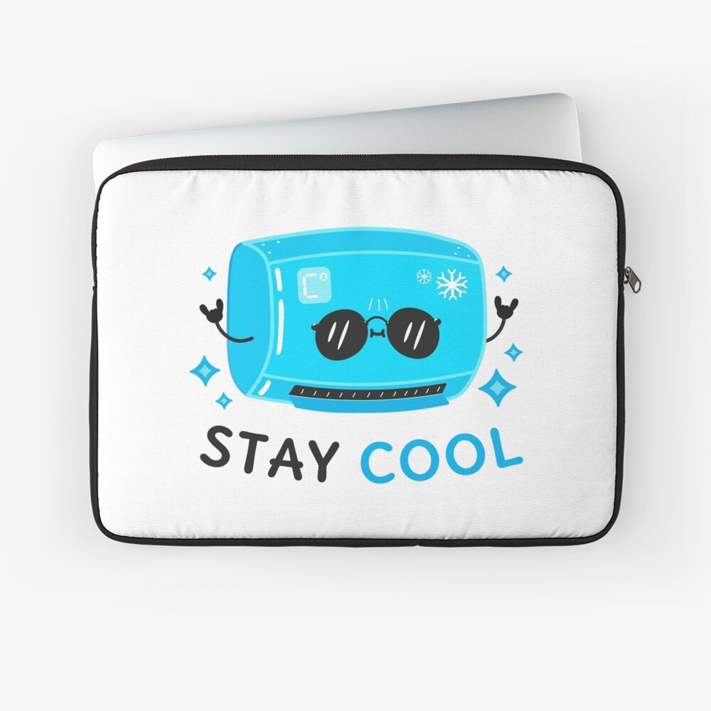 Stay Cool Laptop Sleeve - cute pet design by HackerLooks