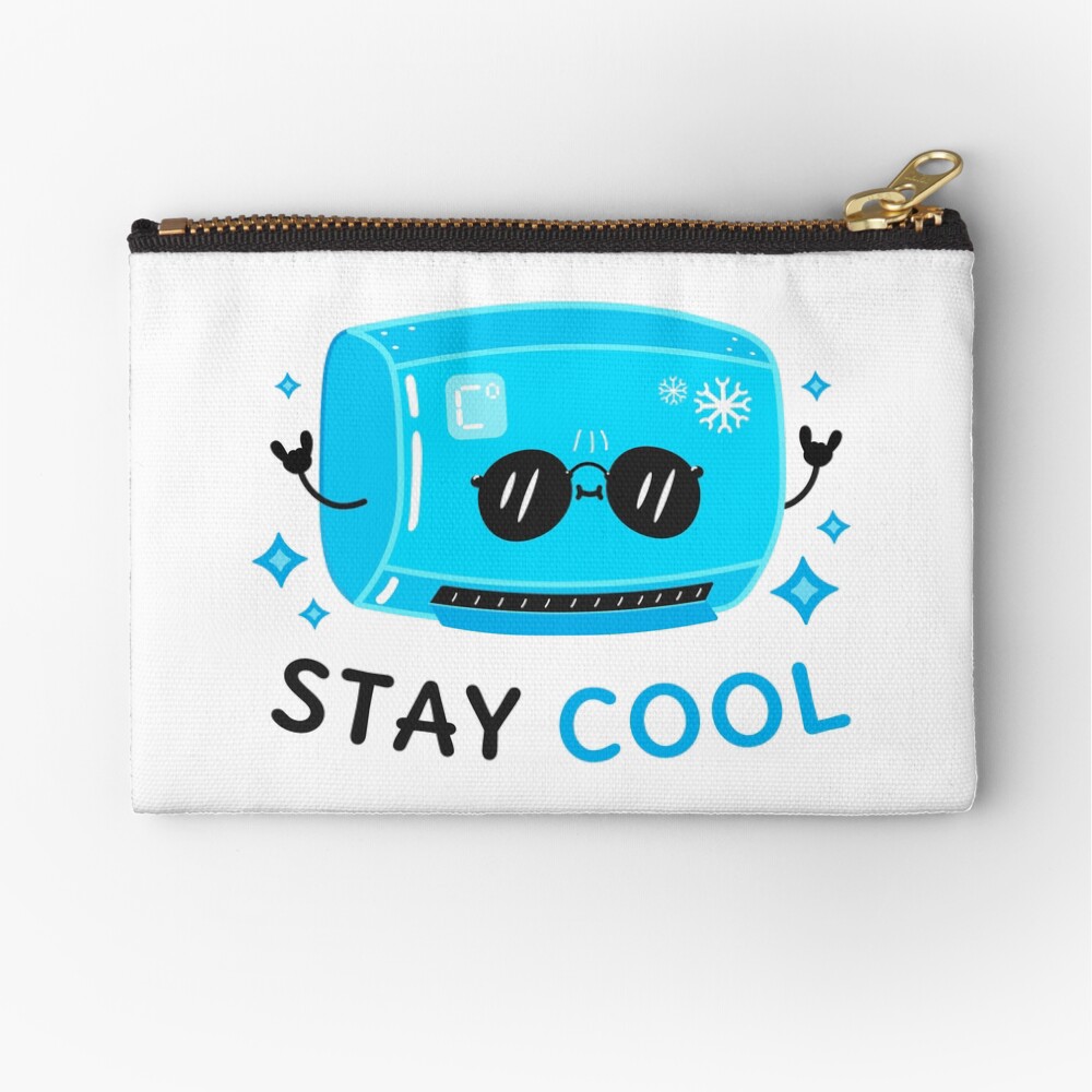 Stay Cool Zipper Pouch - cute pet design by HackerLooks
