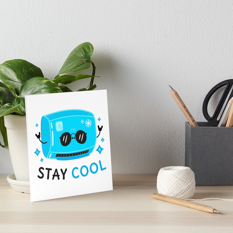 Stay Cool Art Board Print - cute pet design by HackerLooks