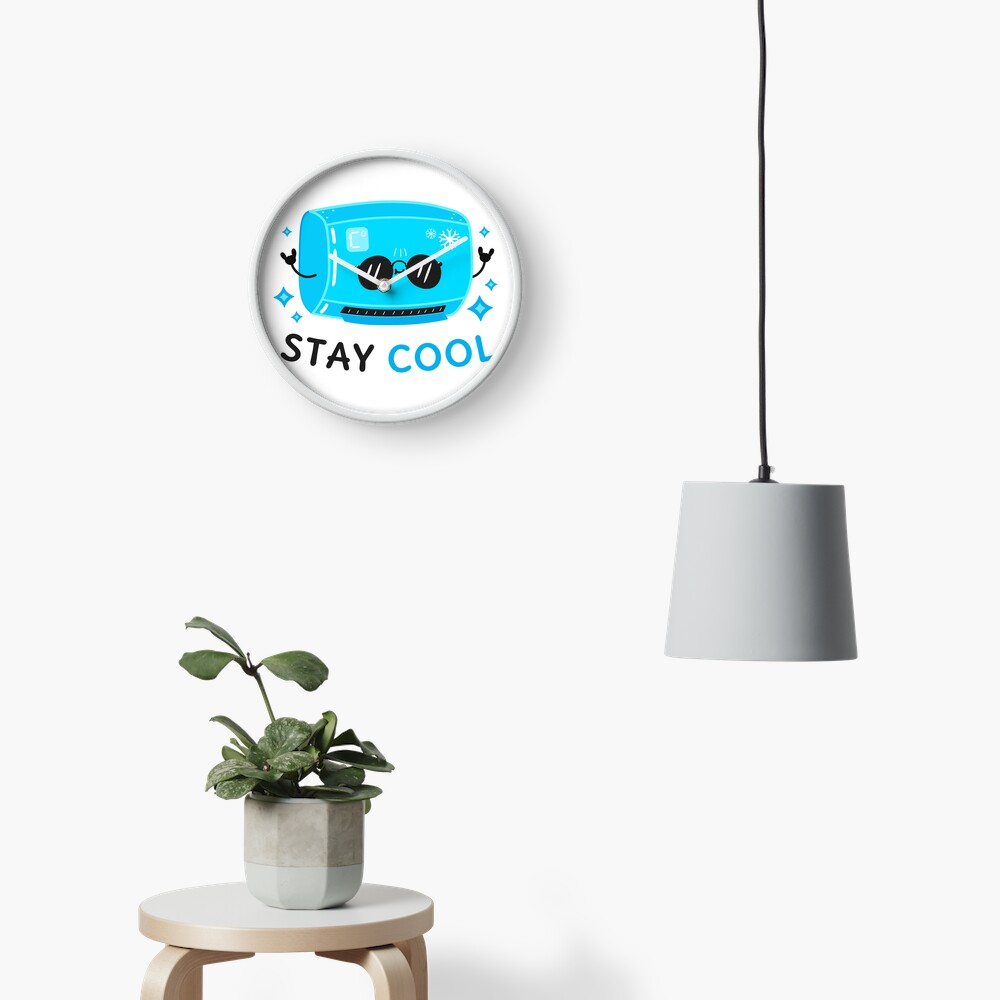 Stay Cool Clock - cute pet design by HackerLooks