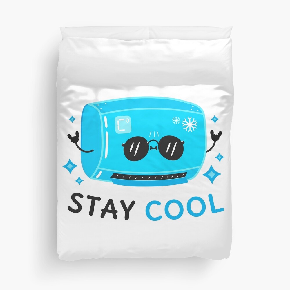 Stay Cool Duvet Cover - cute pet design by HackerLooks