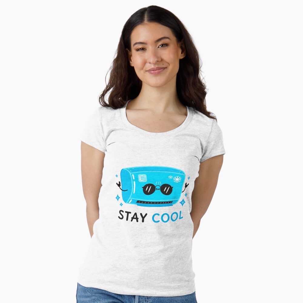 Stay Cool Fitted Scoop T-Shirt - cute pet design by HackerLooks